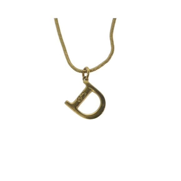 Pre Loved Christian Dior GoldTone D Initial Necklace Women - Picture 2 of 6